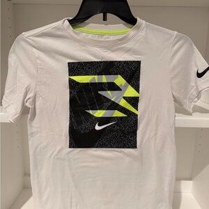 Nike Kids White and Neon Graphic Tee